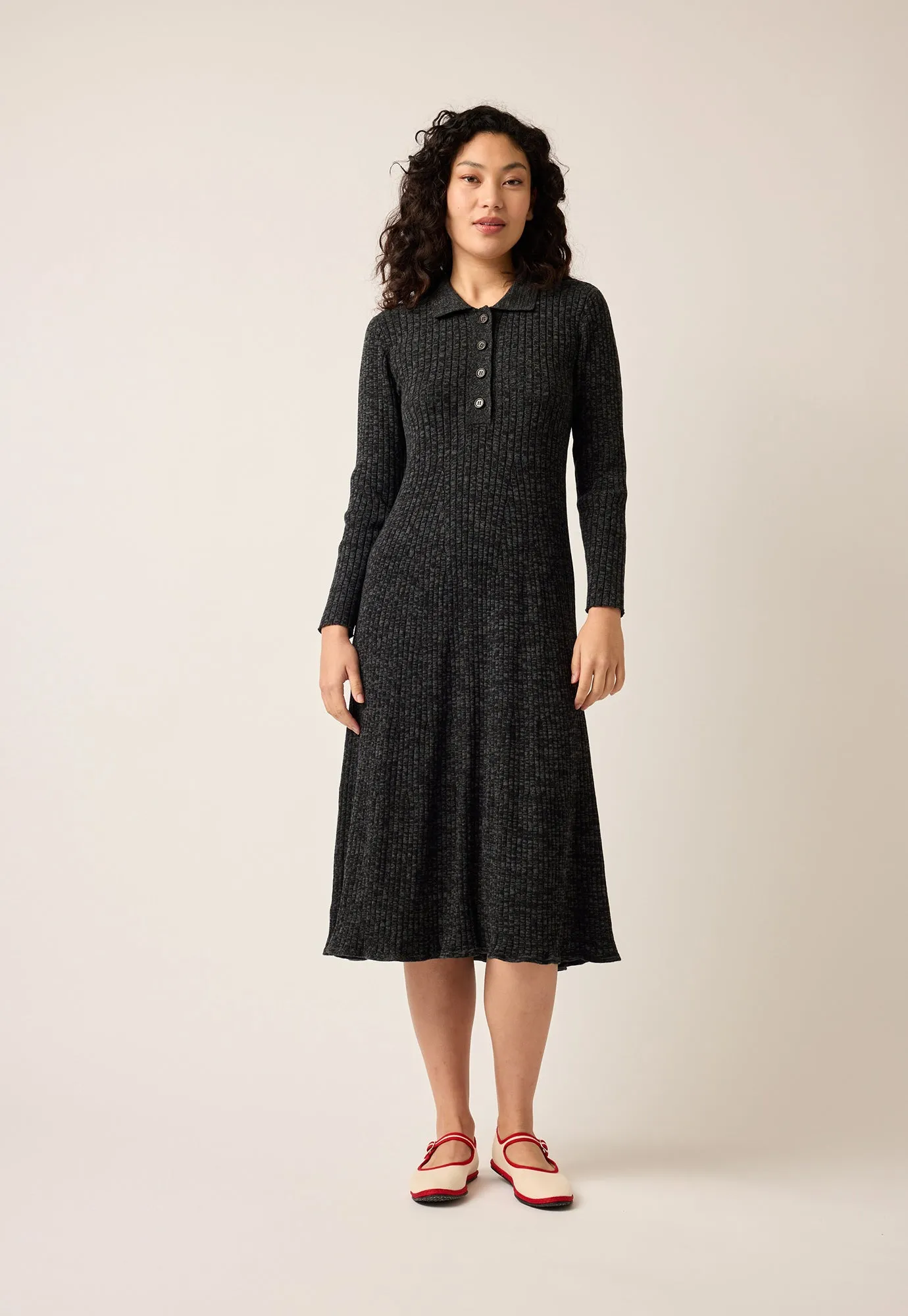 Simona Long Sleeve Rib Dress