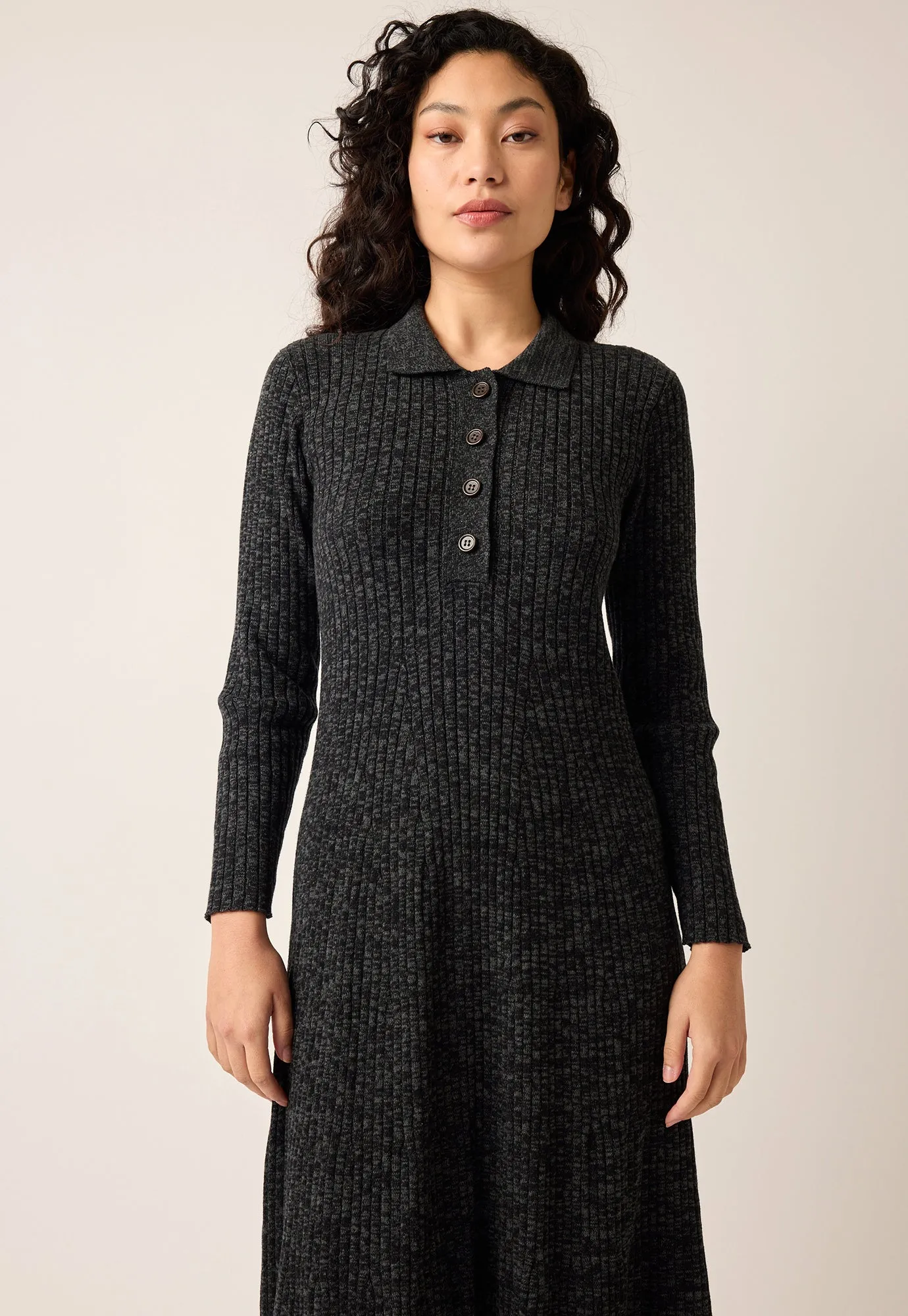 Simona Long Sleeve Rib Dress