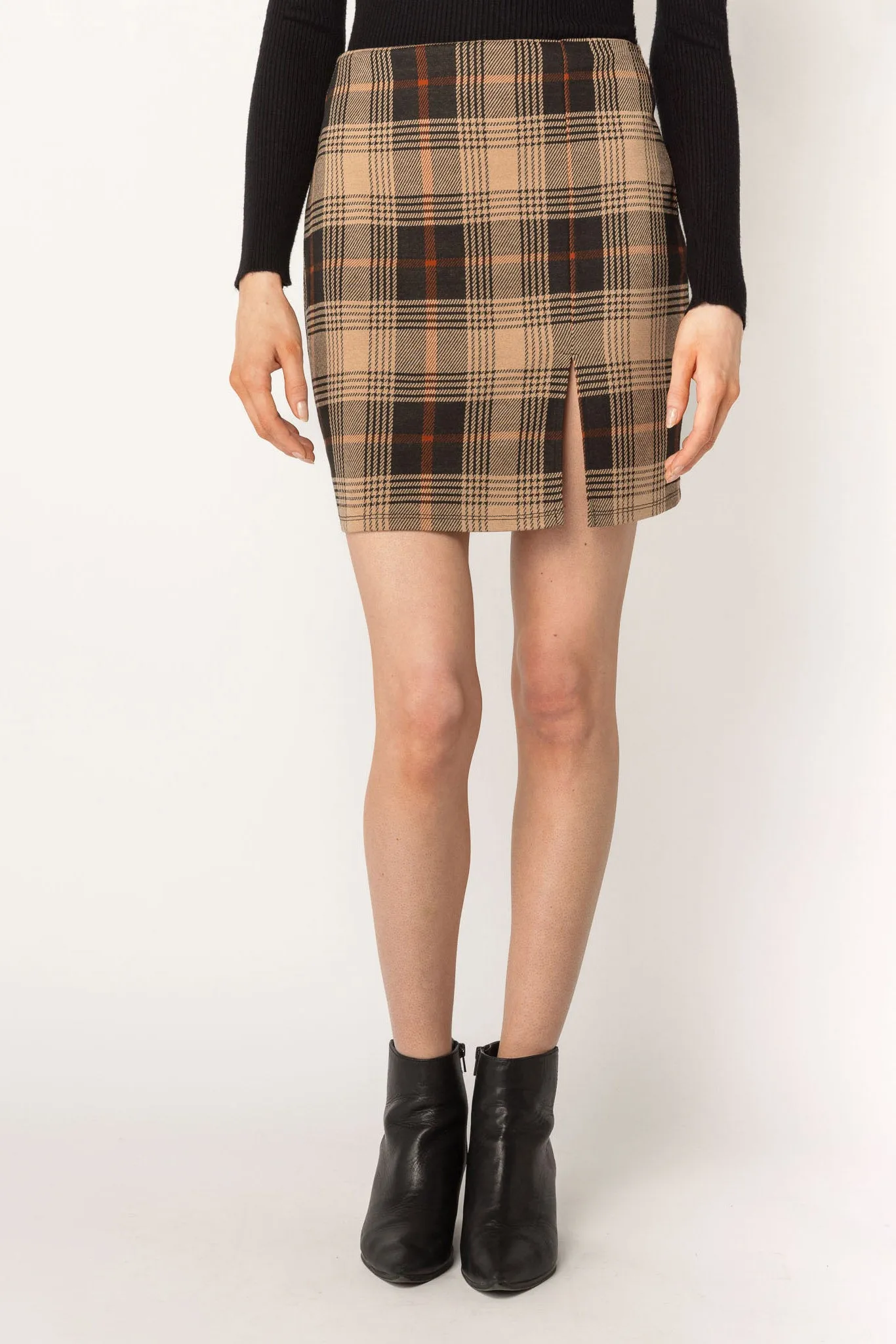 Storie Plaid Jacquard Bodycon Skirt