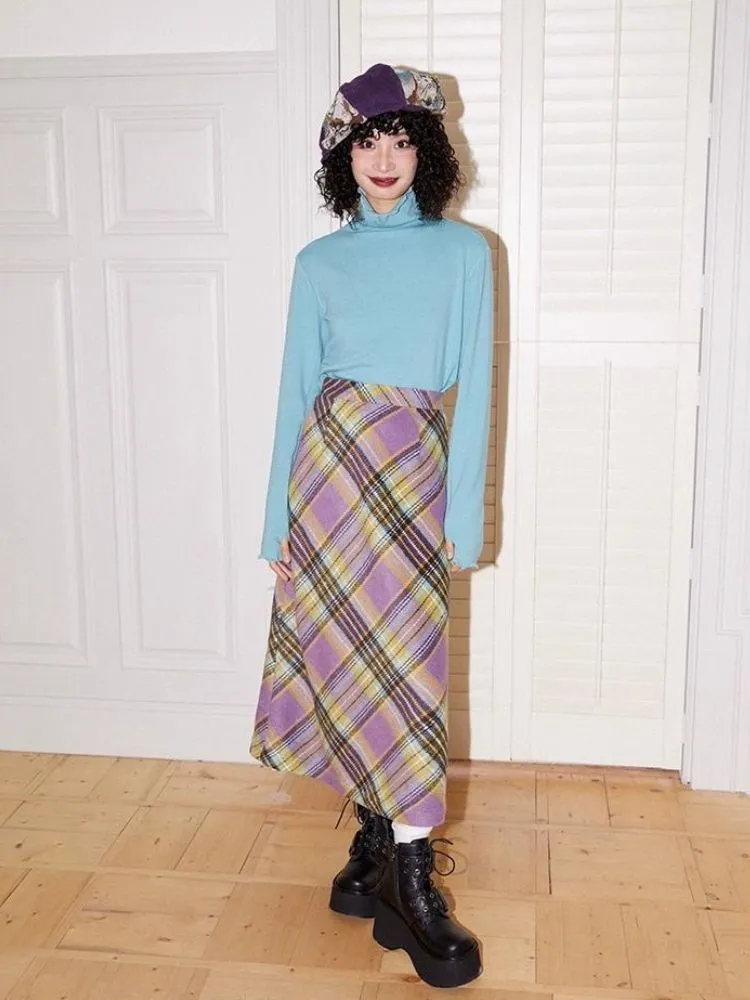 Striped A-line skirt【s0000004592】