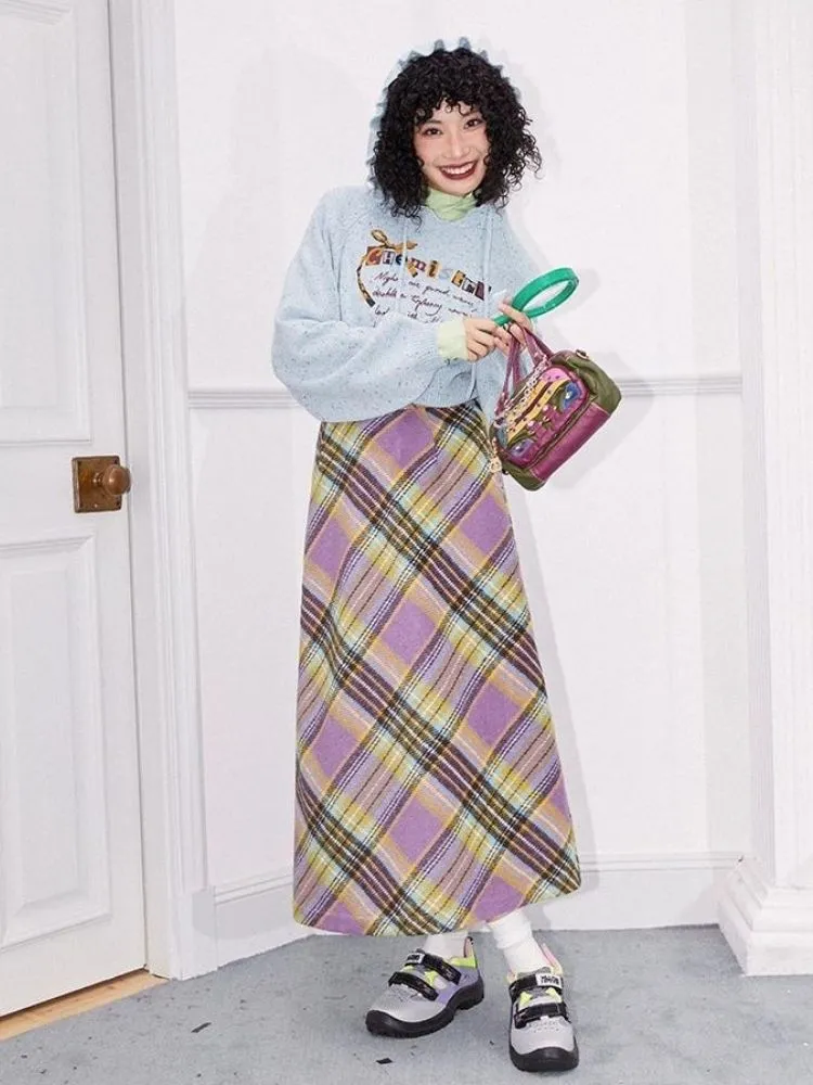 Striped A-line skirt【s0000004592】