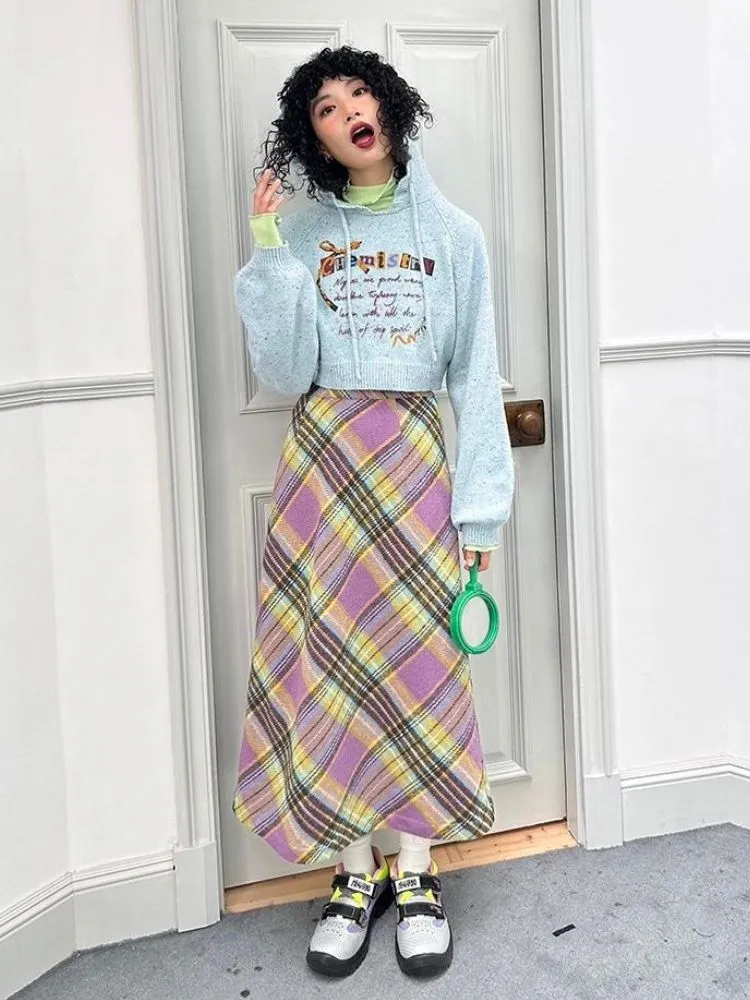 Striped A-line skirt【s0000004592】