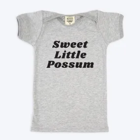 Sweet Little Possum Organic Baby T-shirt - Grey Marle