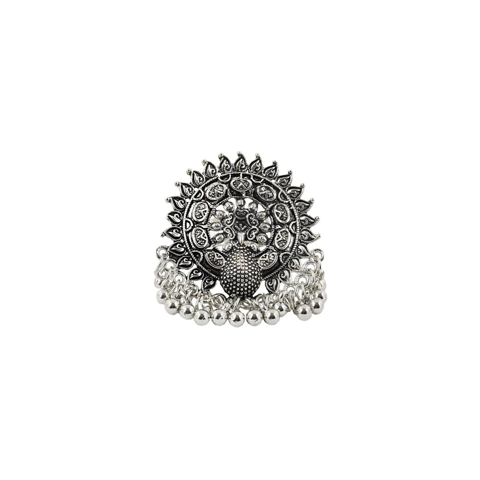 Teejh Cinthiya Silver Oxidised Ring