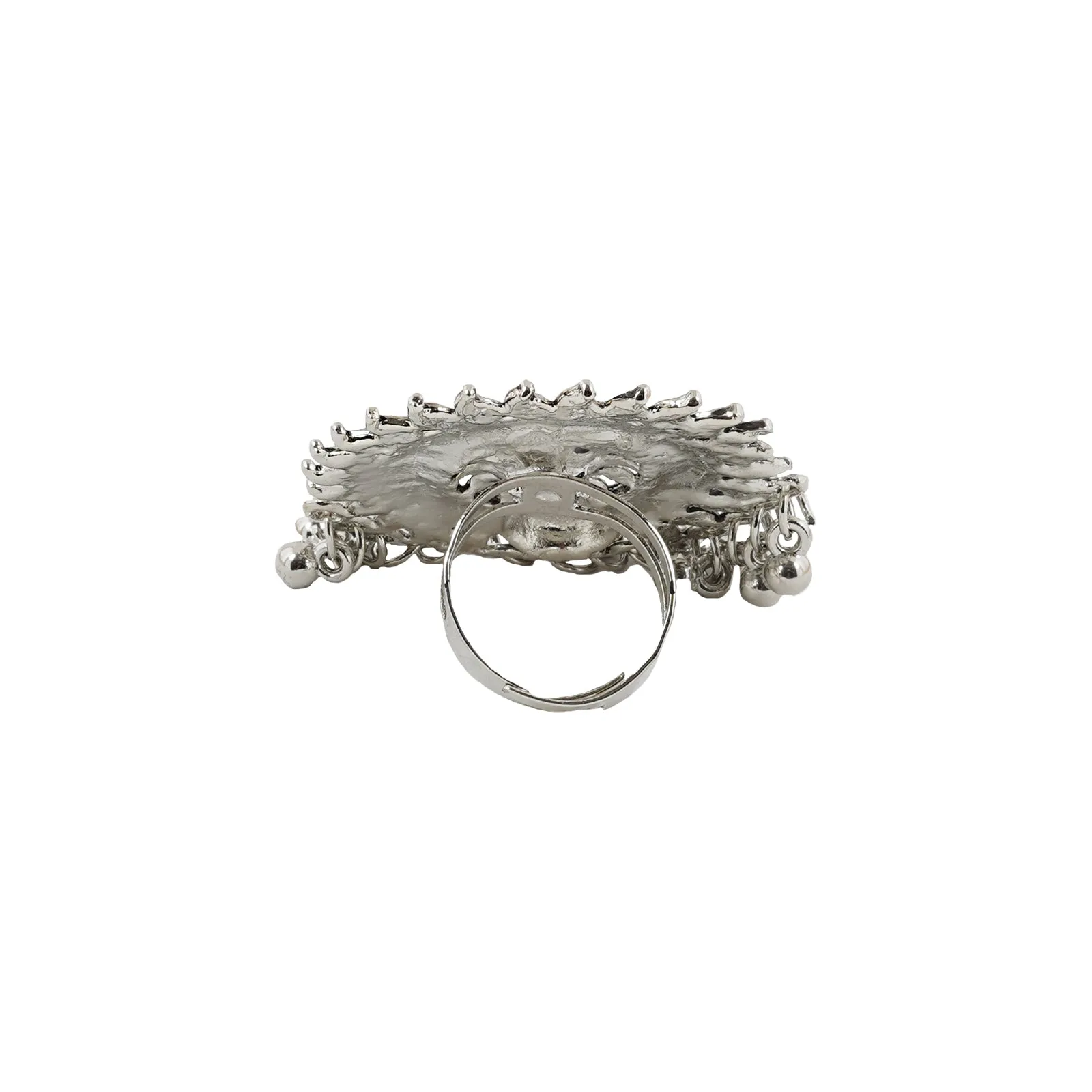 Teejh Cinthiya Silver Oxidised Ring