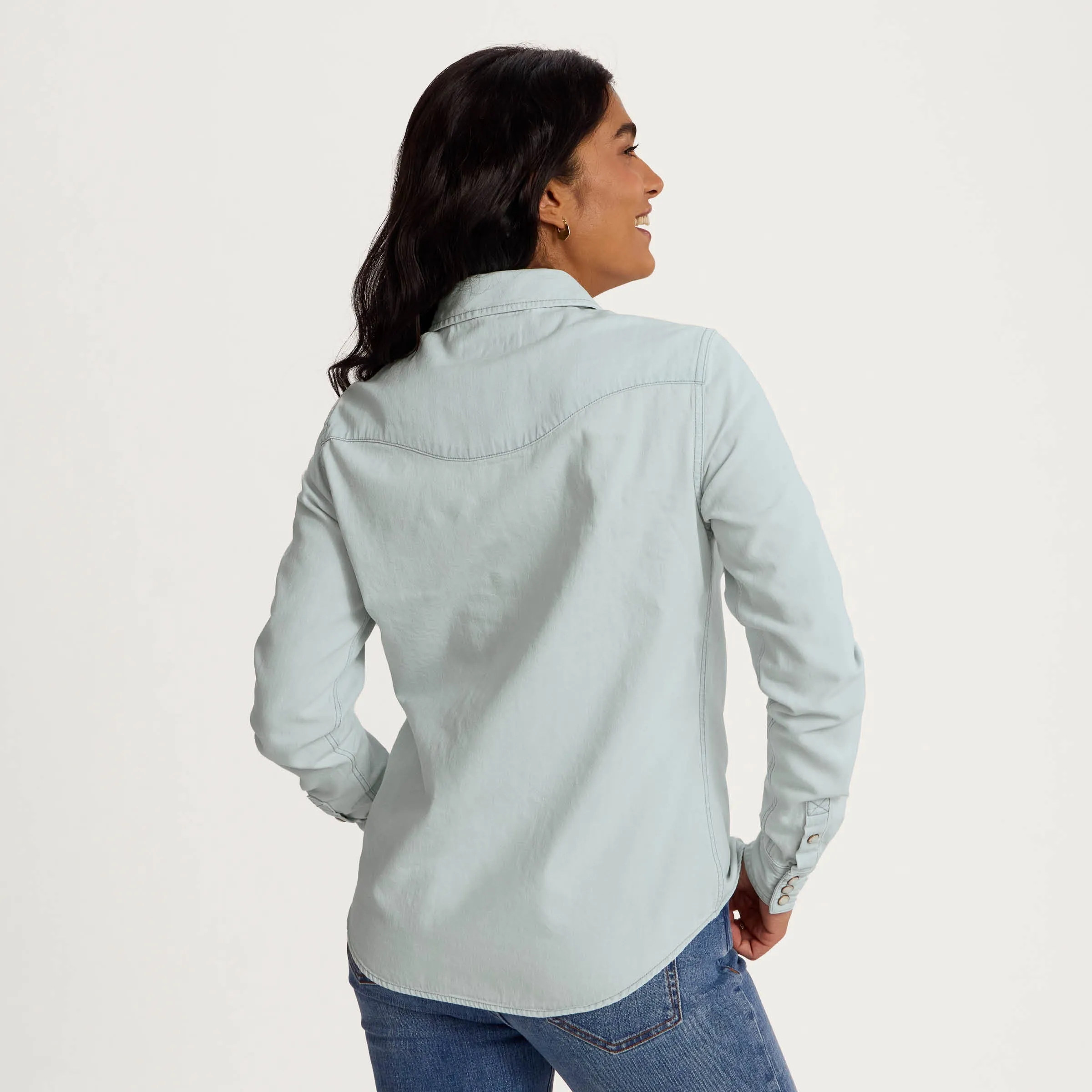 Women's Denim Pearl Snap