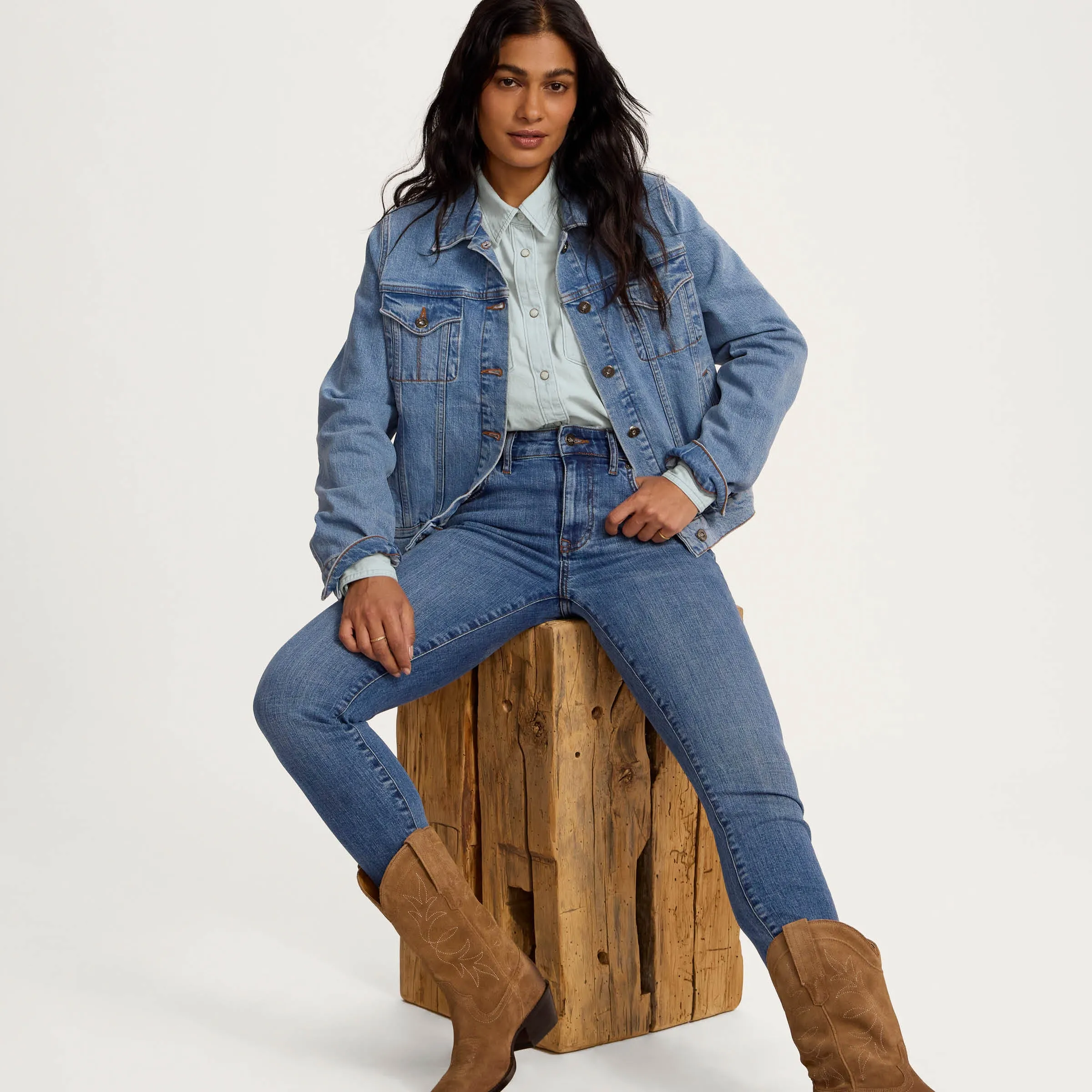Women's Denim Pearl Snap