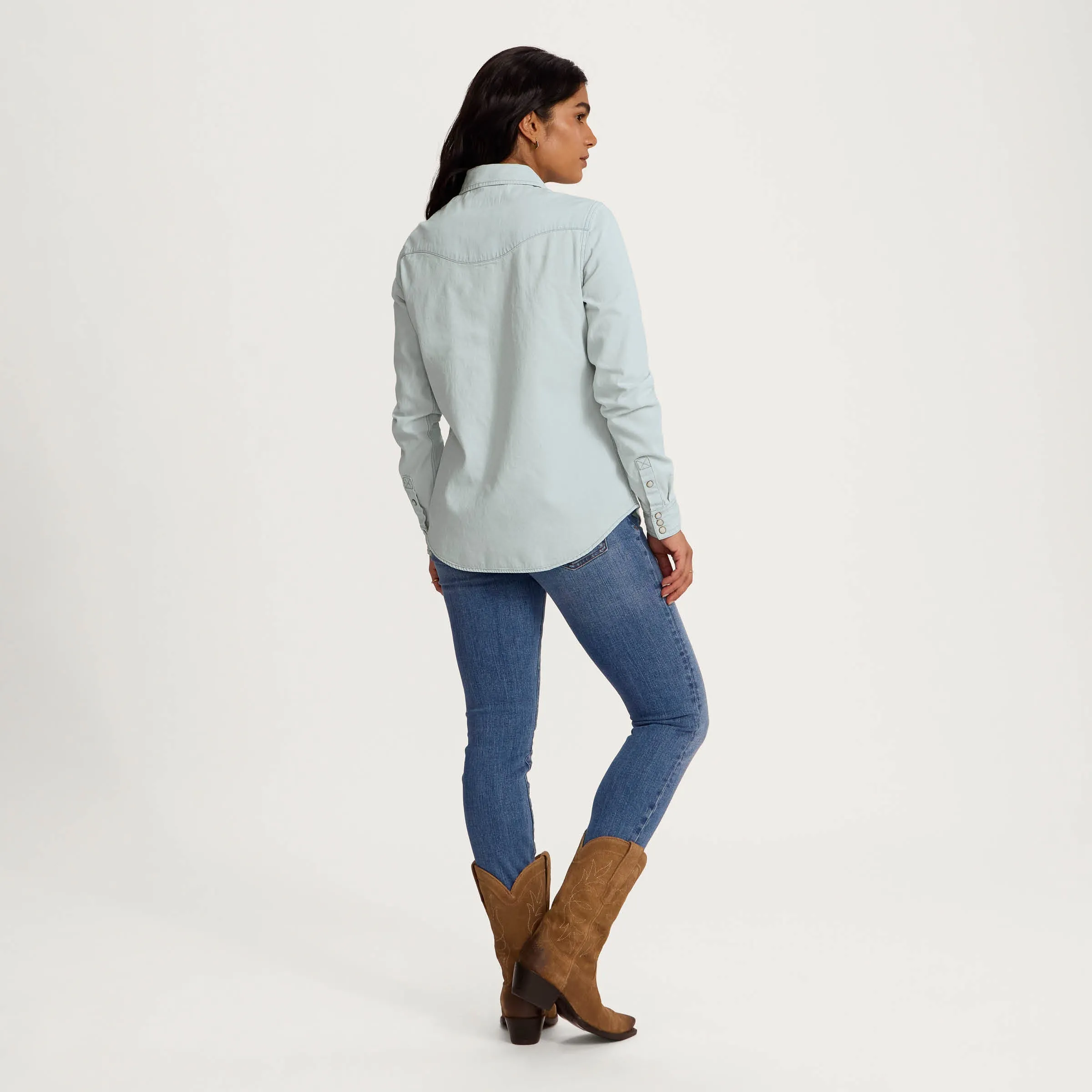 Women's Denim Pearl Snap