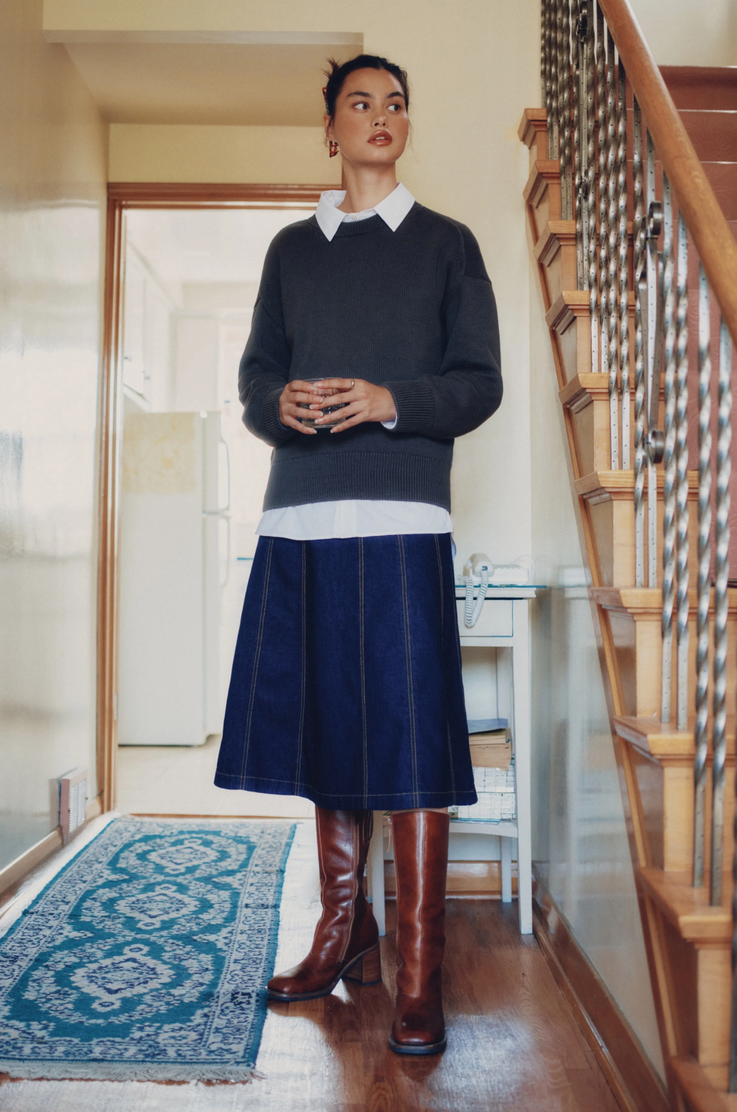 Women's Radio Skirt in Midnight Wash