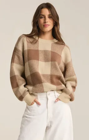 ZSU Check You Later Plaid Sweater in Campfire